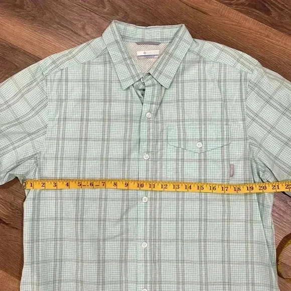 Columbia Men's Plaid Button Down Short Sleeve Pocket Shirt
Sz Medium Turquoise - Picture 7 of 12
